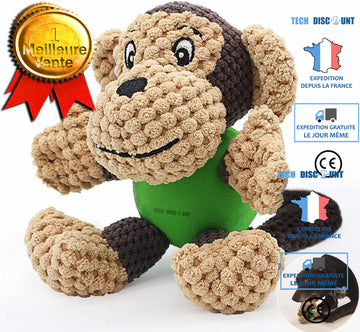 TD® Jouet Chiot Peluche Jouet Chien Interactif Couineur pour Nettoyer des Dents en Caoutchouc, Jouet a Macher Resistant pour Petits